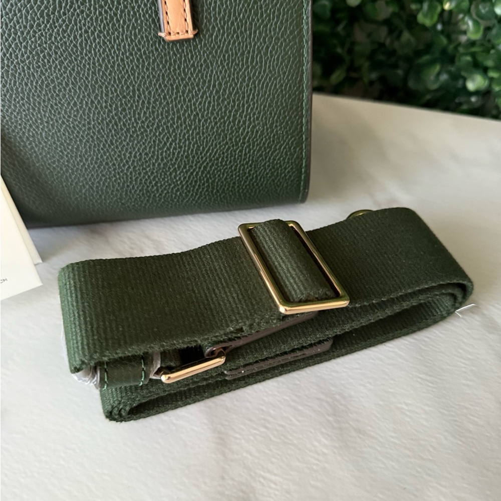 Tory Burch Blake Mini Leather Tote in Basil Handbag NWT - Picture 3 of 9